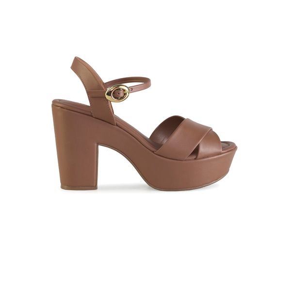 Sandália Meia Pata Bebecê Casual Salto Bloco Alto Tira Cruzada