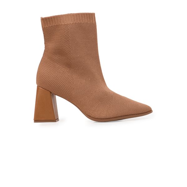 Bota Knit Bebecê Com Salto Geométrico