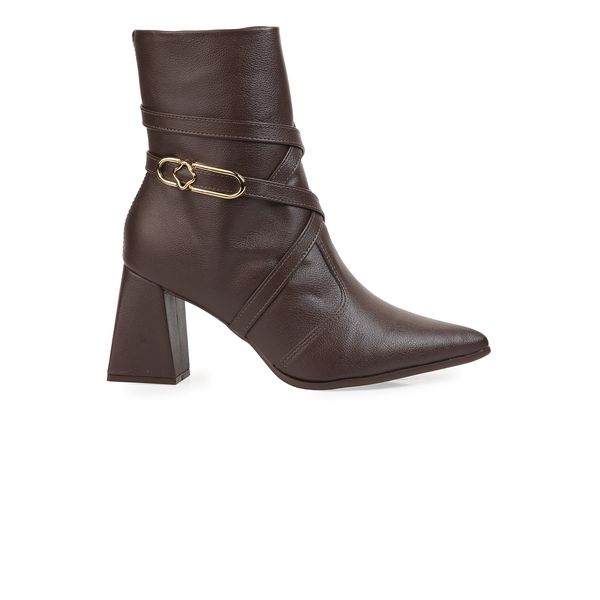 Bota Bebecê Cano Curto Tiras Salto Bloco Conforto