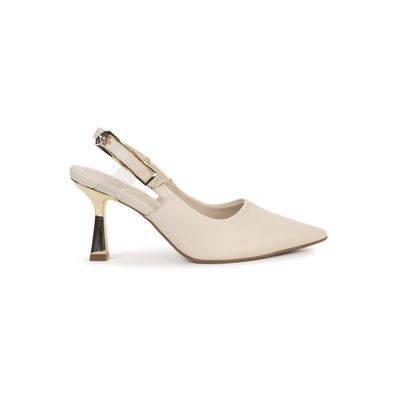 Scarpin Slingback Bebecê Salto Geométrico com Fivela