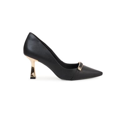 Scarpin Bebecê Bico Fino com Detalhe Dourado