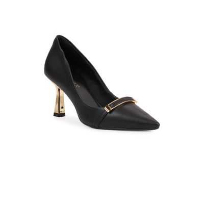 Scarpin Bebecê Bico Fino com Detalhe Dourado