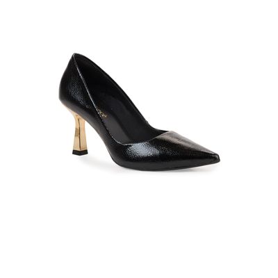Scarpin Bebecê Salto Alto Flare Bico Fino Monocromático Clássico