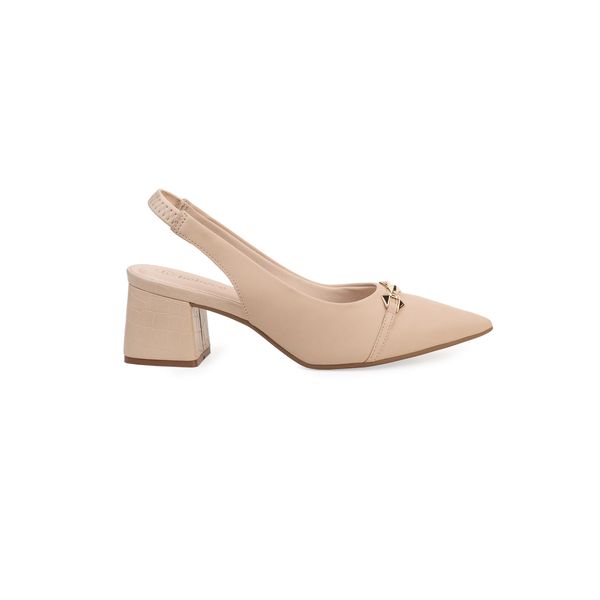 Slingback Bebecê Com Corrente e Salto Bloco