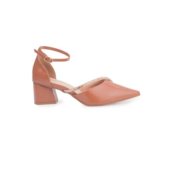 Scarpin Semi Aberto Bebecê com Tira de Strass