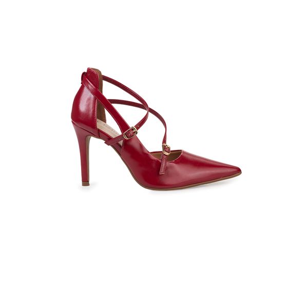 Scarpin Bebecê Bico Fino com Tiras Cruzadas e Salto Fino