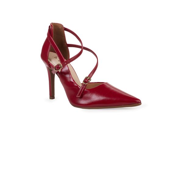 Scarpin Bebecê Bico Fino com Tiras Cruzadas e Salto Fino