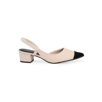 Sapatilha Slingback Bebecê Bicolor com Bico Contrastante