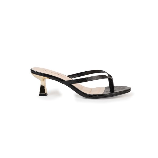 Tamanco Bebecê Minimalista com Salto Fino e Tiras Delicadas