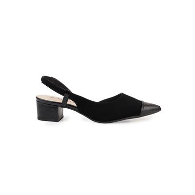 Sapatilha Slingback Bebecê Bicolor com Bico Contrastante
