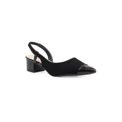 Sapatilha Slingback Bebecê Bicolor com Bico Contrastante