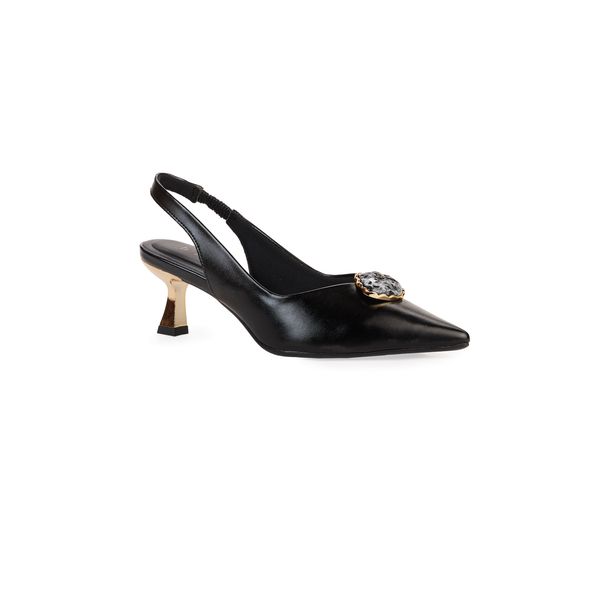 Scarpin Slingback Bebecê Salto Taça Bico Fino Com Pedraria