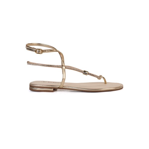 Sandália Rasteira Bebecê Tira Com Strass Minimal Enfeite