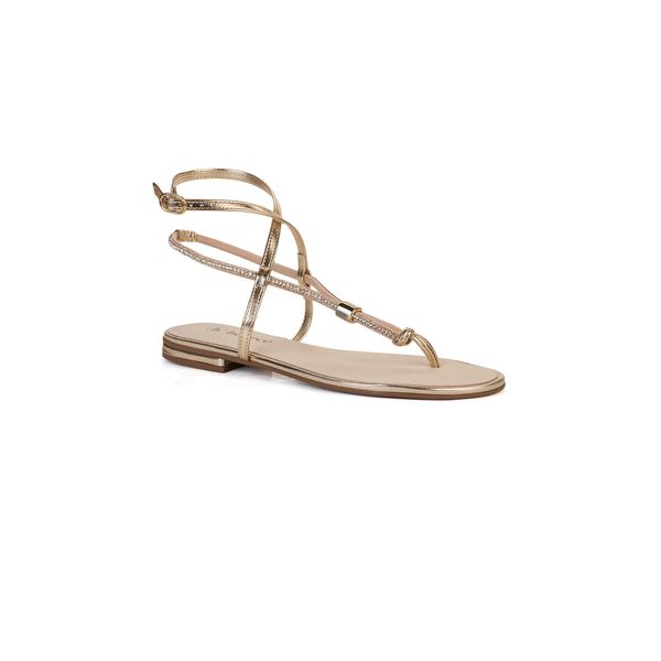 Sandália Rasteira Bebecê Tira Com Strass Minimal Enfeite