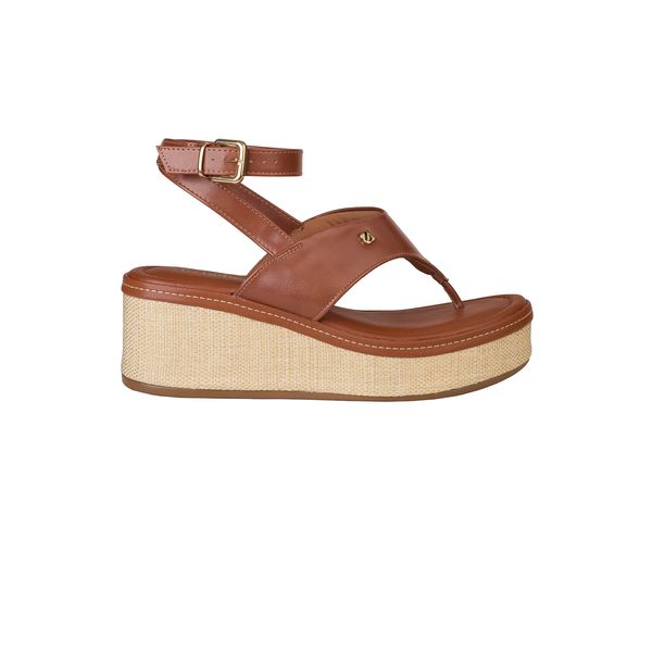 Sandália Bebecê Thong Anabela Moderna com Detalhe de Fivela